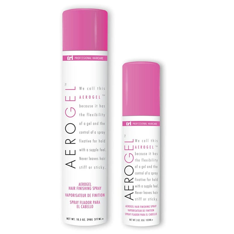 TRIDESIGN TRI Design Aerogel Hairspray - Strong Hold Hair Finishing Spray for Volumizing & Control, Flexible Styling for All Hair Types, Non-Sticky and Scented - For Women and Men - Pack of 2 (3 oz & 10.5 Oz) - Image 1